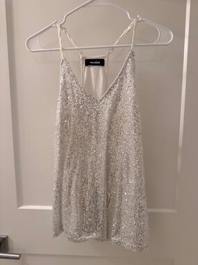 Silver Sequin Racerback Tank